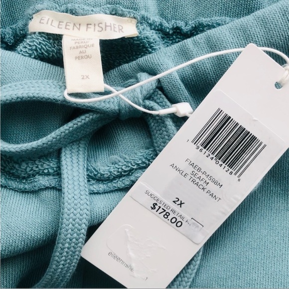 NWOT Eileen Fisher Womens Organic Cotton Drawstring Ankle Jogger Pants size 2X - Picture 2 of 2